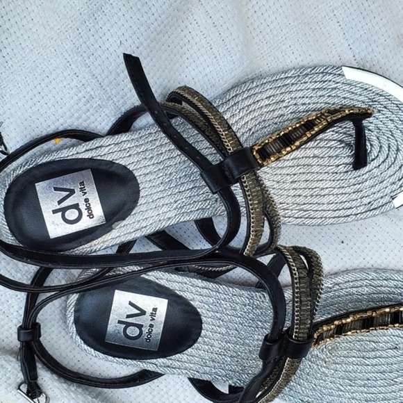 DV black/‎ silver Beaded sandals 7.5 - Picture 4 of 7